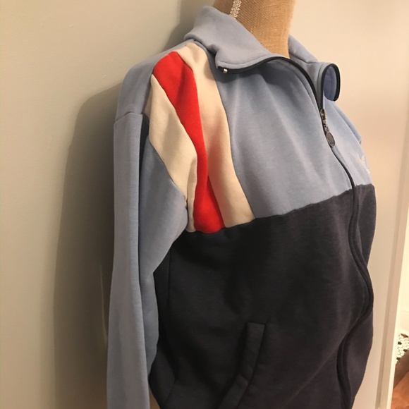 Vintage Adidas Asymmetric Racing Stripe Collar Zip-up Sweatshirt Lounge Jacket - Picture 2 of 9